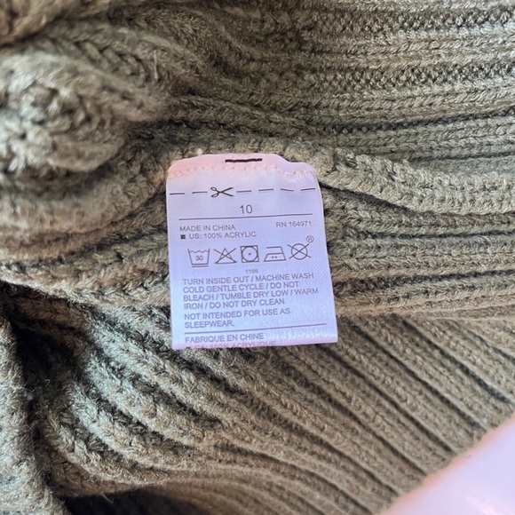 Janie and Jack Olive Green Knit Sweater with Buckle Detail - Picture 9 of 9